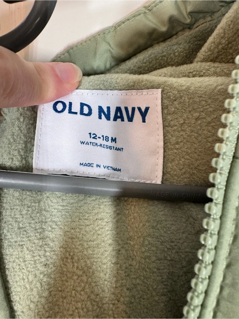 Old Navy Baby 12-18 months Light Green Puffer Jacket Coat water resistant new